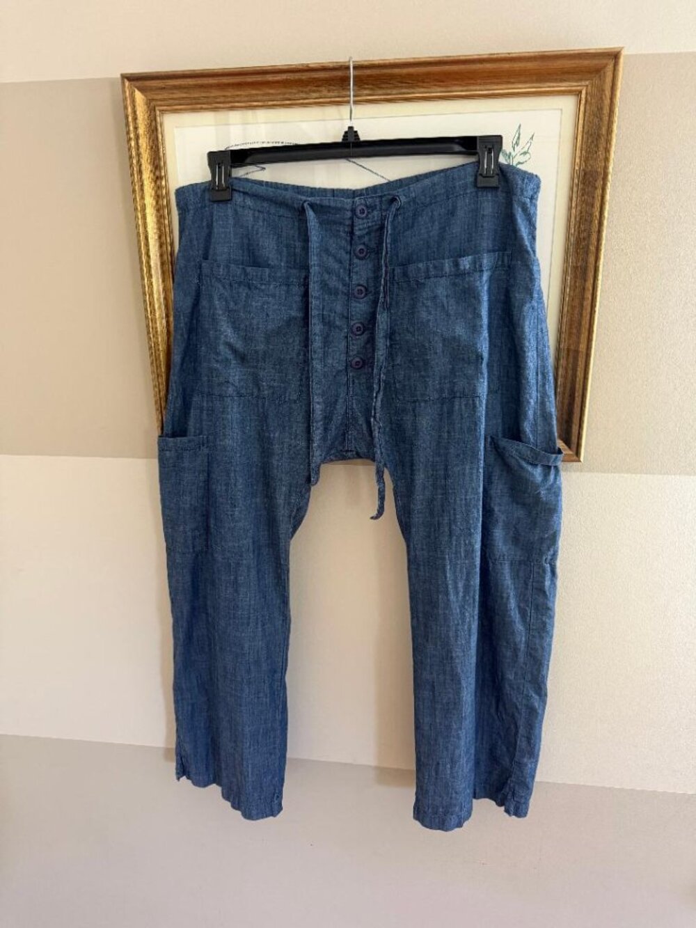 NSF Carlson Drop Rise Wide Leg Drawstring Pants size S/M - Picture 2 of 3